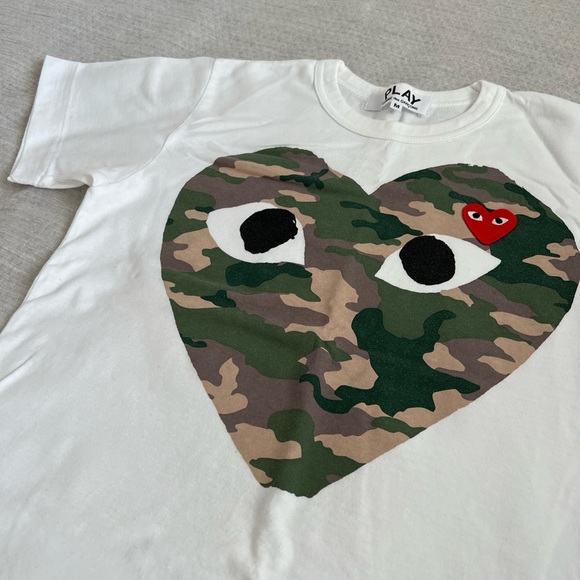 Comme des garçons White Camo Heart T-shirt - Picture 3 of 4